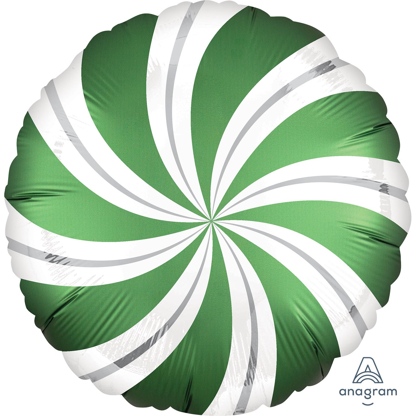 4027601 IP X5 - Satin Infused Emerald Candy Swirls Standard Foil Balloons S30 - 5 PC