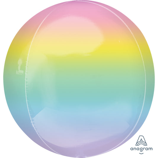 4055499 IP X3 - Ombre Pink & Blue Pastel Orbz Unpackaged Foil Balloons G20 - 3 PC