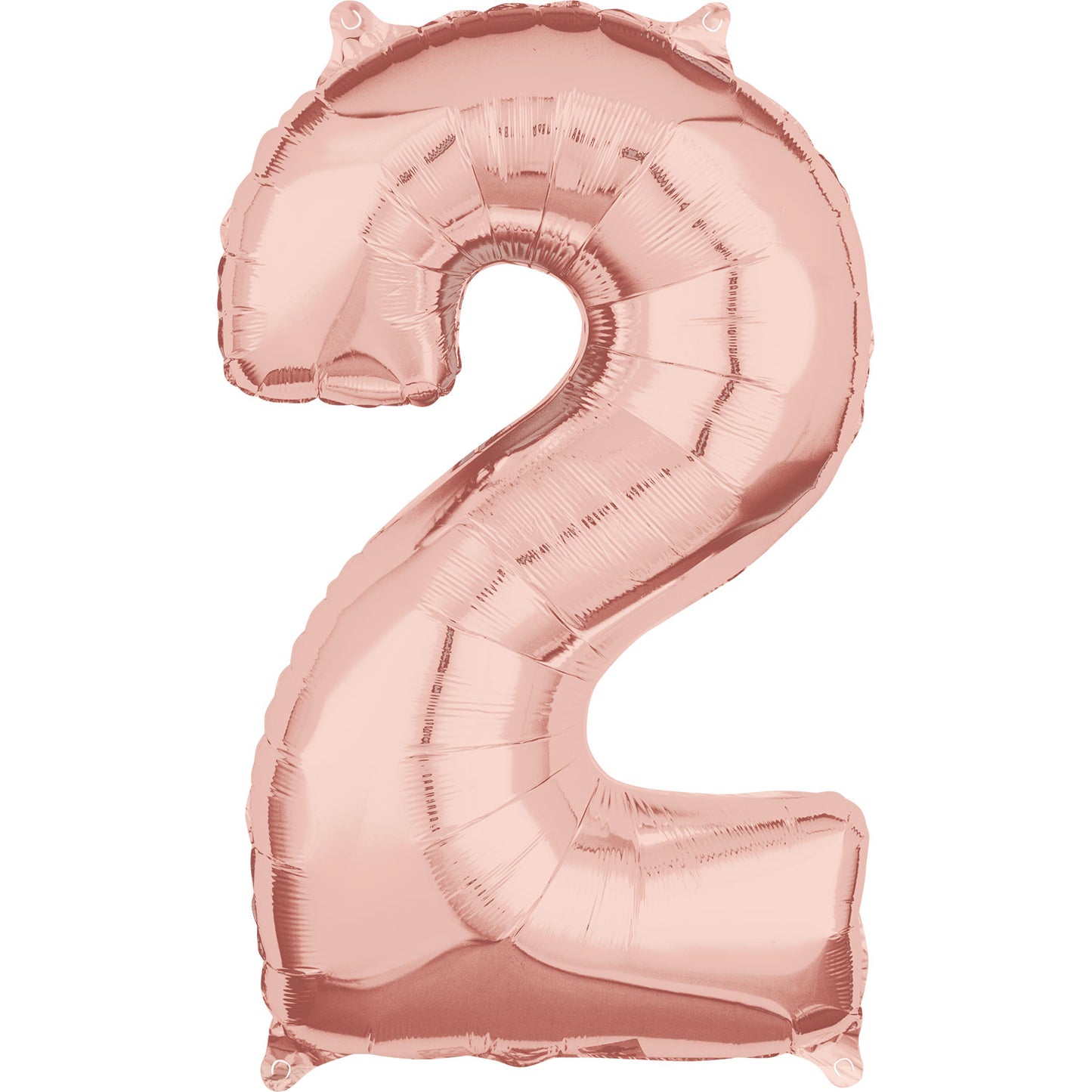 Number 2 Rose Gold SuperShape Mid-Size Foil Balloons 17"/43cm w x 26"/66cm h P31 - 5 PC