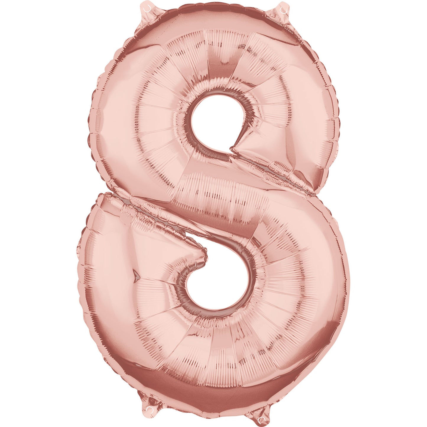 Number 8 Rose Gold SuperShape Mid-Size Foil Balloons 18"/45cm w x 26"/66cm h P31 - 5 PC