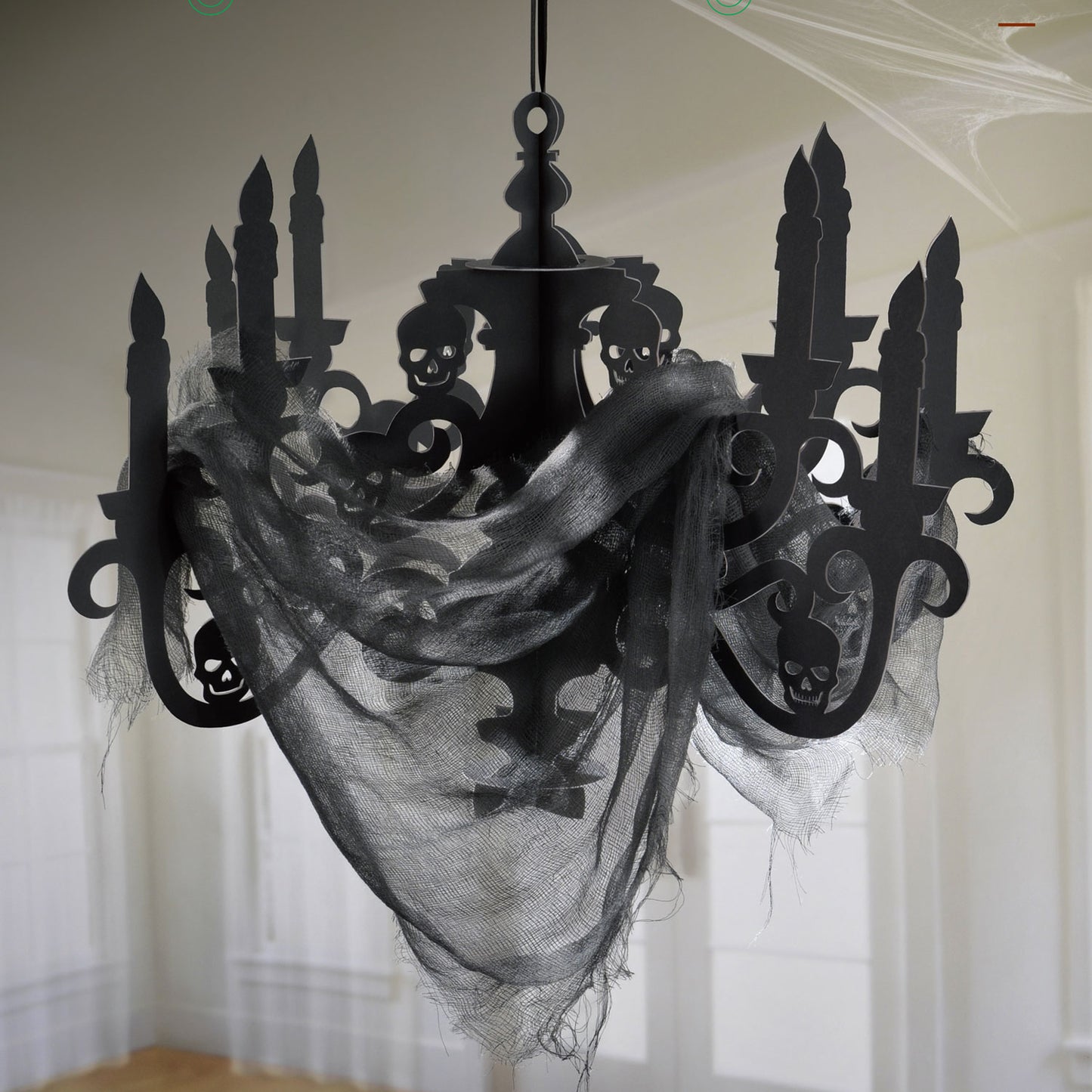 670455 IP X3 - Haunted House Black Paper Candelabras - 3 PC