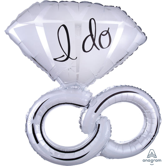 Wedding Rings SuperShape Foil Balloons 27"/69cm w x 30"/76cm h P45 - 5 PC