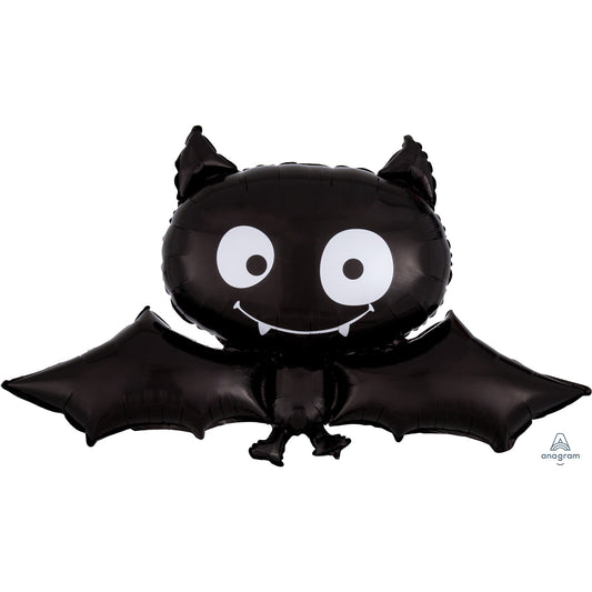 2720901 IP X5 - Halloween Black Bat SuperShape Foil Balloons 41"/104cm w x 24"/60cm h P35 - 5 PC