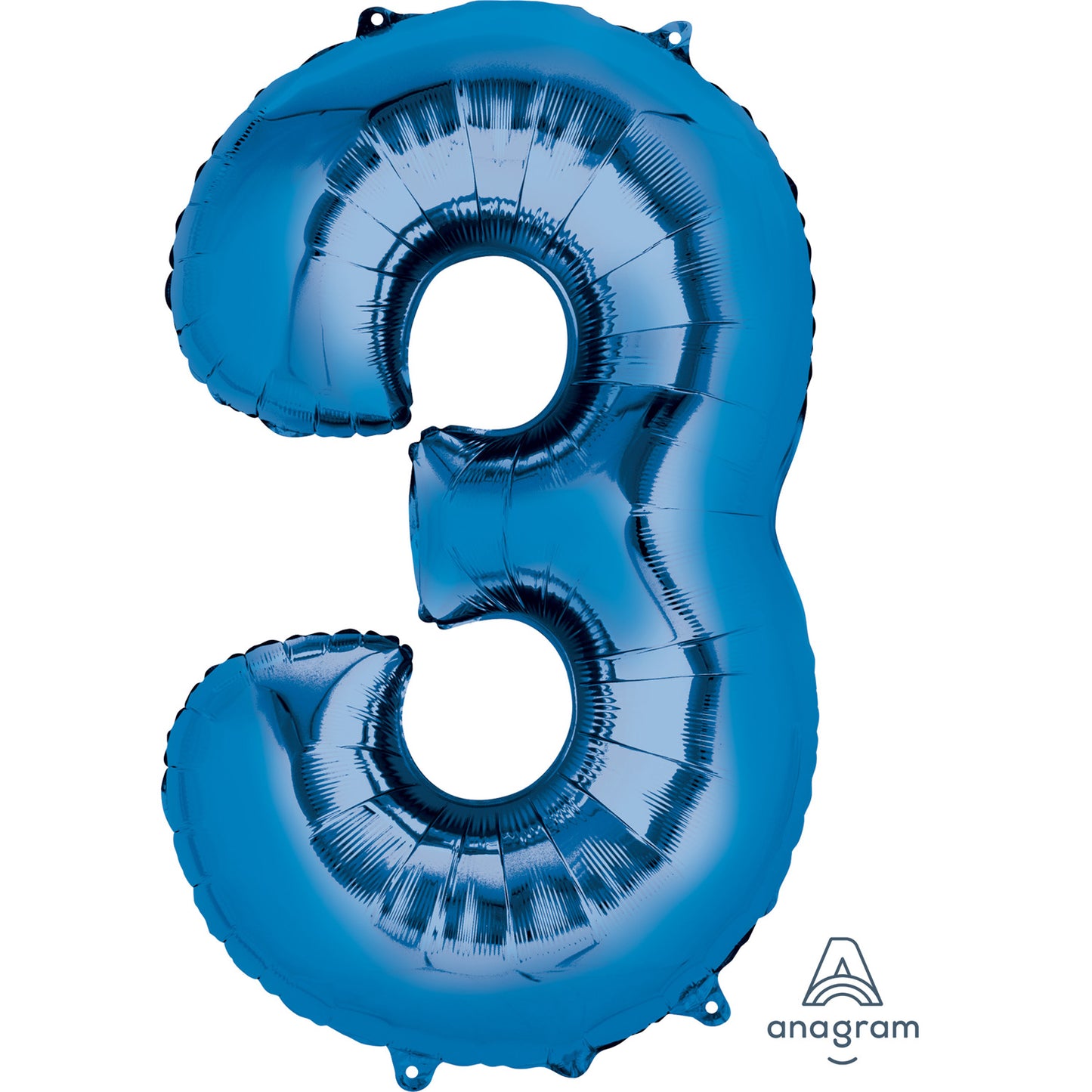 Number 3 Various Colours SuperShape Foil Balloons 21"/53cm w x 35"/88cm h P50 - 5 PC