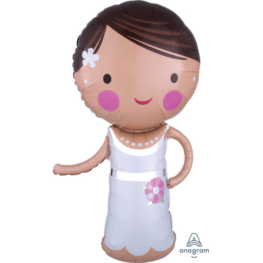 Lovely Bride SuperShape Foil Balloons 19"/48 cm w x 40"/101cm h - P40 5 PC