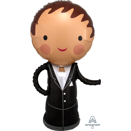 Handsome Groom SuperShape Foil Balloons 19"/48 cm w x 40"/101cm h - P40 5 PC