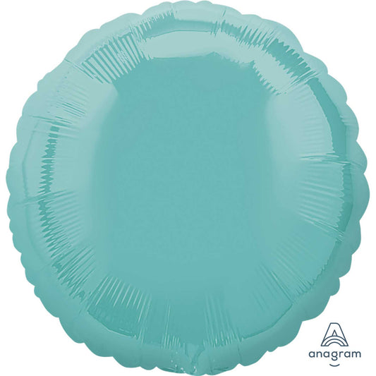 2300602 IP X10 - Robin Egg Blue Circle Standard Unpackaged Foil Balloons S15 - 10 PC