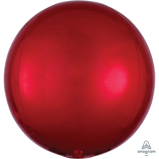 2820301 IP X5 - Red Orbz Packaged Foil Balloons 15"/38cm w x 16"/40cm h G20 - 5 PC