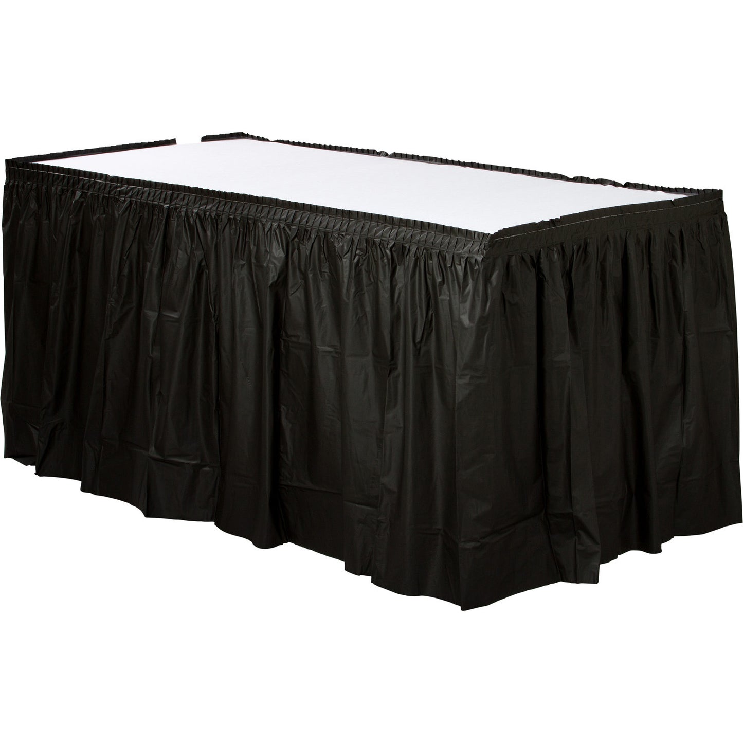 77025 - Black Plastic Table Skirts 4.26m x 73cm - 6 PC
