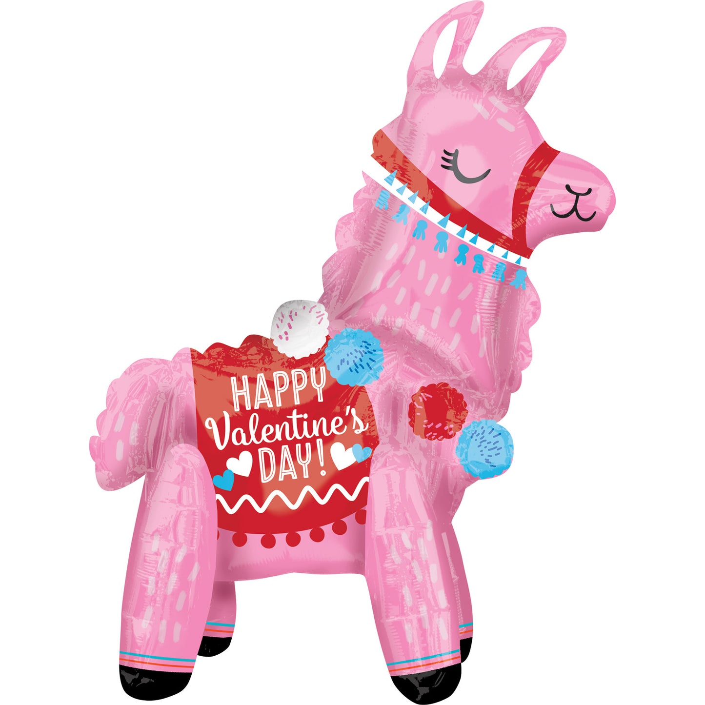 Standing Valentine Llama Foil Multi Balloons 18"/45cm x 22"/55cm A70 - 6 PC