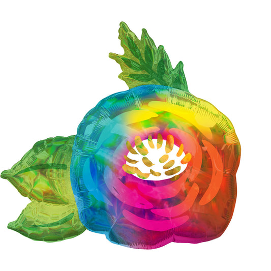 4081301 IP X5 - Beautiful Flower Holographic Iridescent SuperShape Foil Balloons 30"/76cm x 29"/73cm P40 - 5 PC