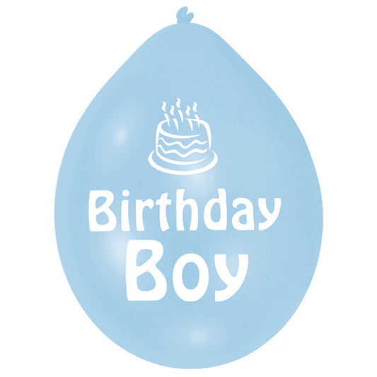 INT995562 IP X6 - Blue Birthday Boy Latex Balloons 22.8cm - 6 PKG/10