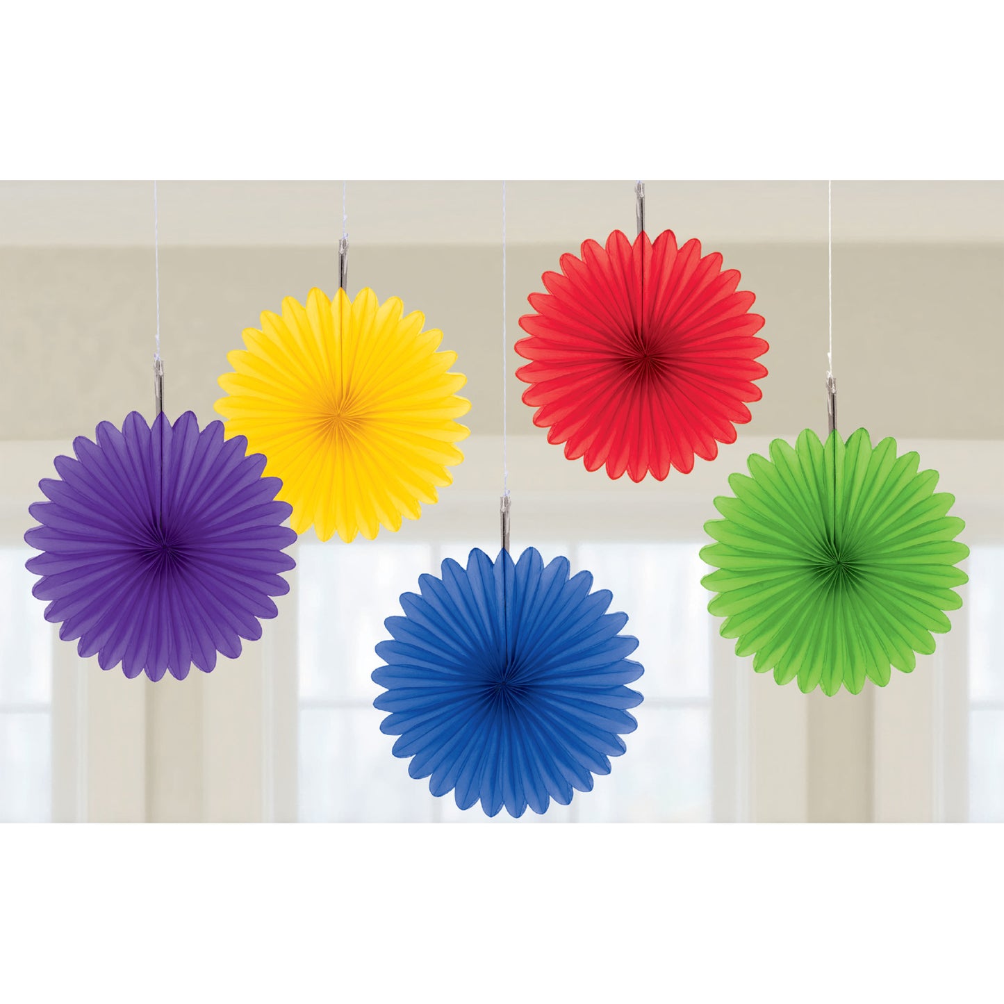 Bright Pink Mini Paper Fans 15cm - 6 PKG/5
