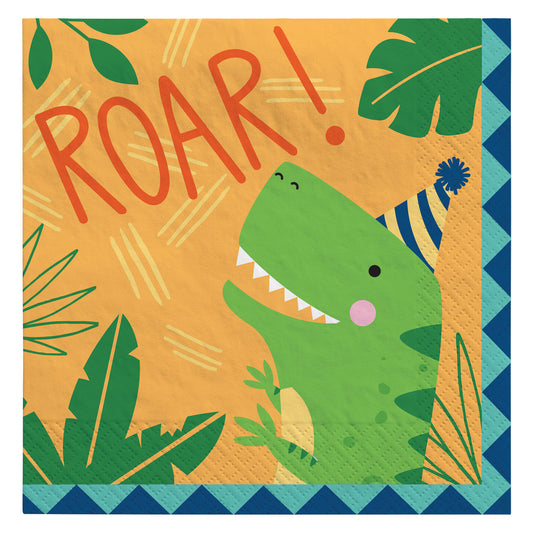 512270 IP X12 - Dino-Mite Party Luncheon Napkins 33cm - 12 PKG/16
