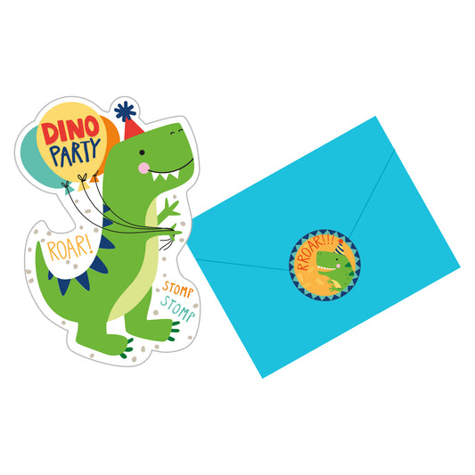 Dino-Mite Party Postcard Invitations - 6 PKG/8