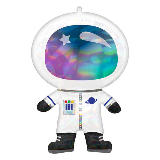 4119601 IP X5 - Astronaut Holographic Iridescent SuperShape Foil Balloons 20"/50cm w x 30"/76cm h P40 - 5 PC