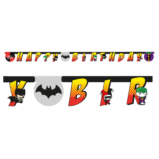 9906902 IP X6 - Batman v Joker Happy Birthday Letter Banners 2.5m - 6 PC