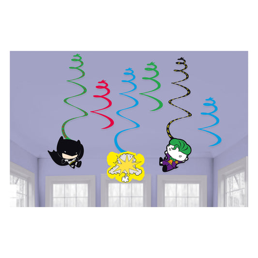 9907400 IP X6 - Batman v Joker Swirl Decorations - 6 PKG/6