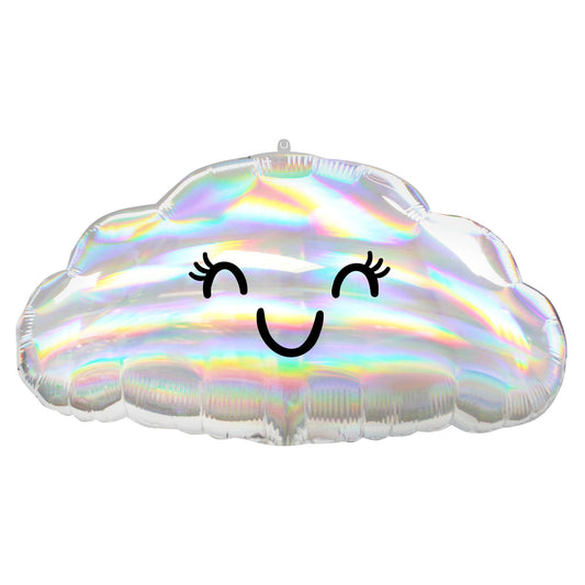 4156801 IP X5 - Iridescent Cloud Standard Shape Holographic Foil Balloons 23"/58cm w x 12"/30cm h S50 - 5 PC