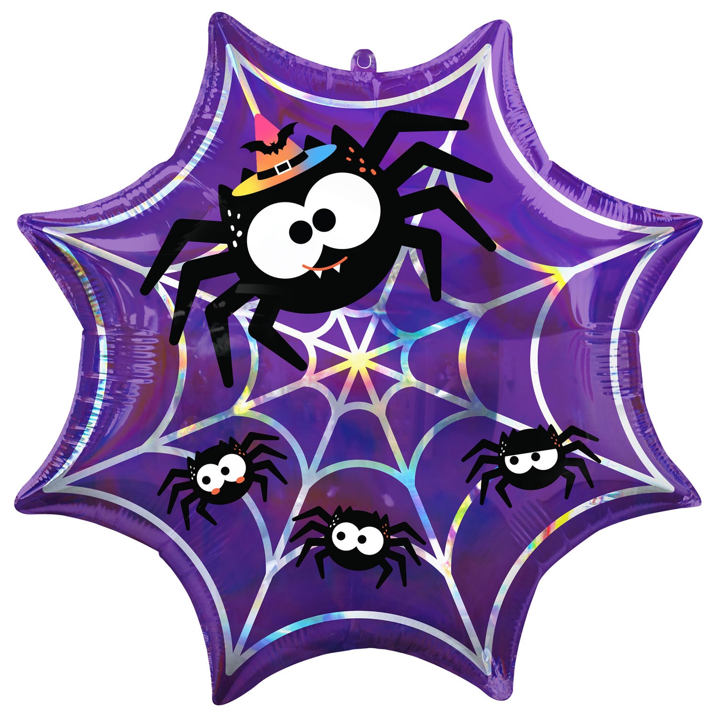 4194801 IP X5 - Iridescent Spider Web SuperShape Foil Balloons 22/55cm w x 22/55cm h - P40