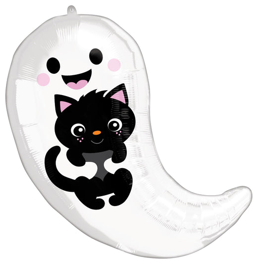4195101 IP X5 - Ghost & Kitty Cuties Standard Shape Foil Balloons 16/40cm w x 19/48cm h S50 - 5 PC