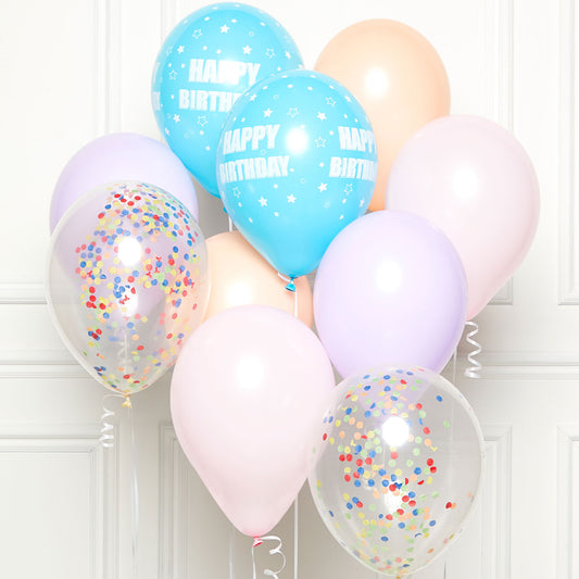 Pastel Happy Birthday DIY Latex Balloon Kits 11"/27cm - 8 PKG/10