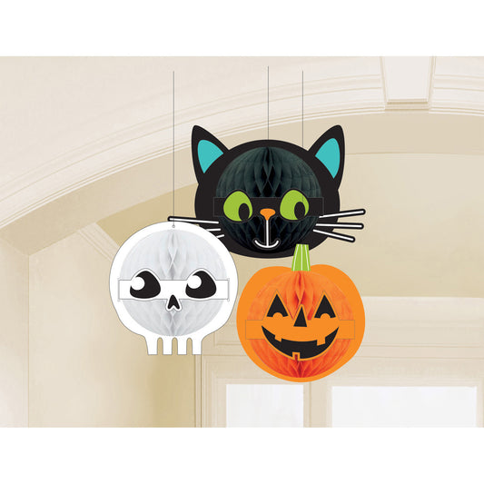 9907447 IP X6 - Hallo-ween Friends Honeycomb Decorations - 6 PKG/3