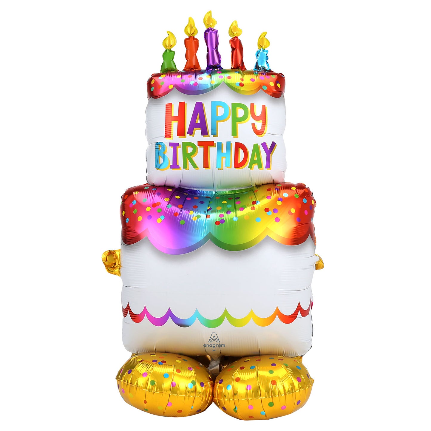 4244911 IP X3 - Birthday Cake AirLoonz Large Foil Balloons 27"/68cm x 53"/134cm P70 - 3 PC