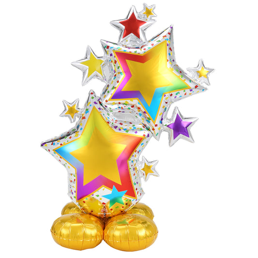 4246411 IP X3 - Colourful Star Cluster AirLoonz Large Foil Balloons 34"/86cm x 59"/149cm P70 - 3 PC