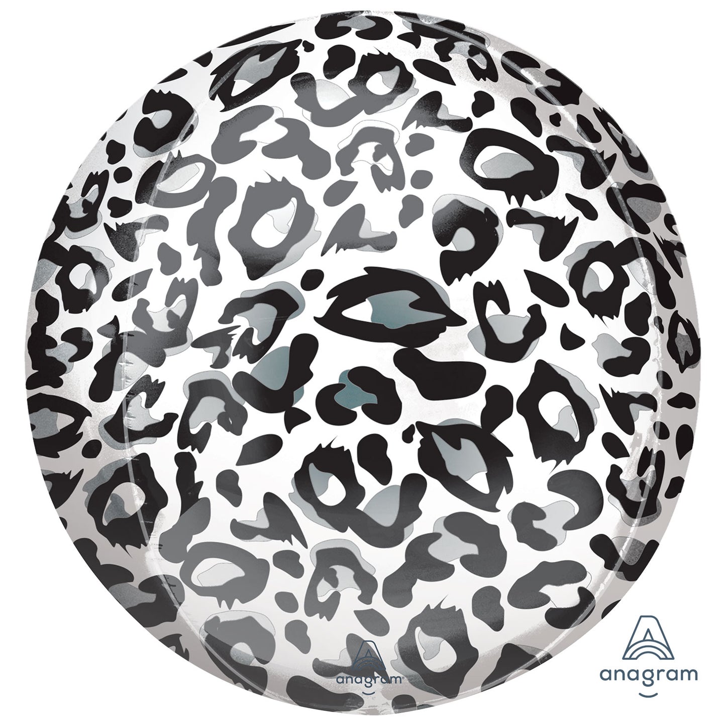 4241301 IP X5 - Snow Leopard Print Orbz Packaged Foil Balloons G20 - 5 PC