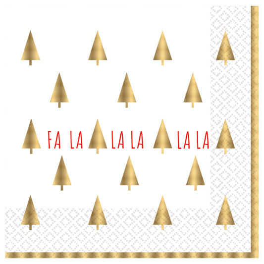 9908626 IP X6 - FA LA LA LA LA Hot Stamped Luncheon Napkins 33cm - 6 PKG/16