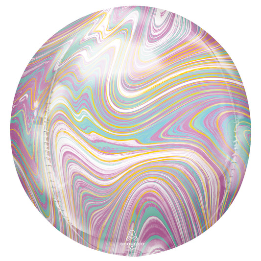 4241701 IP X5 - Pastel Marblez Orbz XLTM Foil Balloons 15"/38cm w x 16"/40cm h G20 - 5 PC