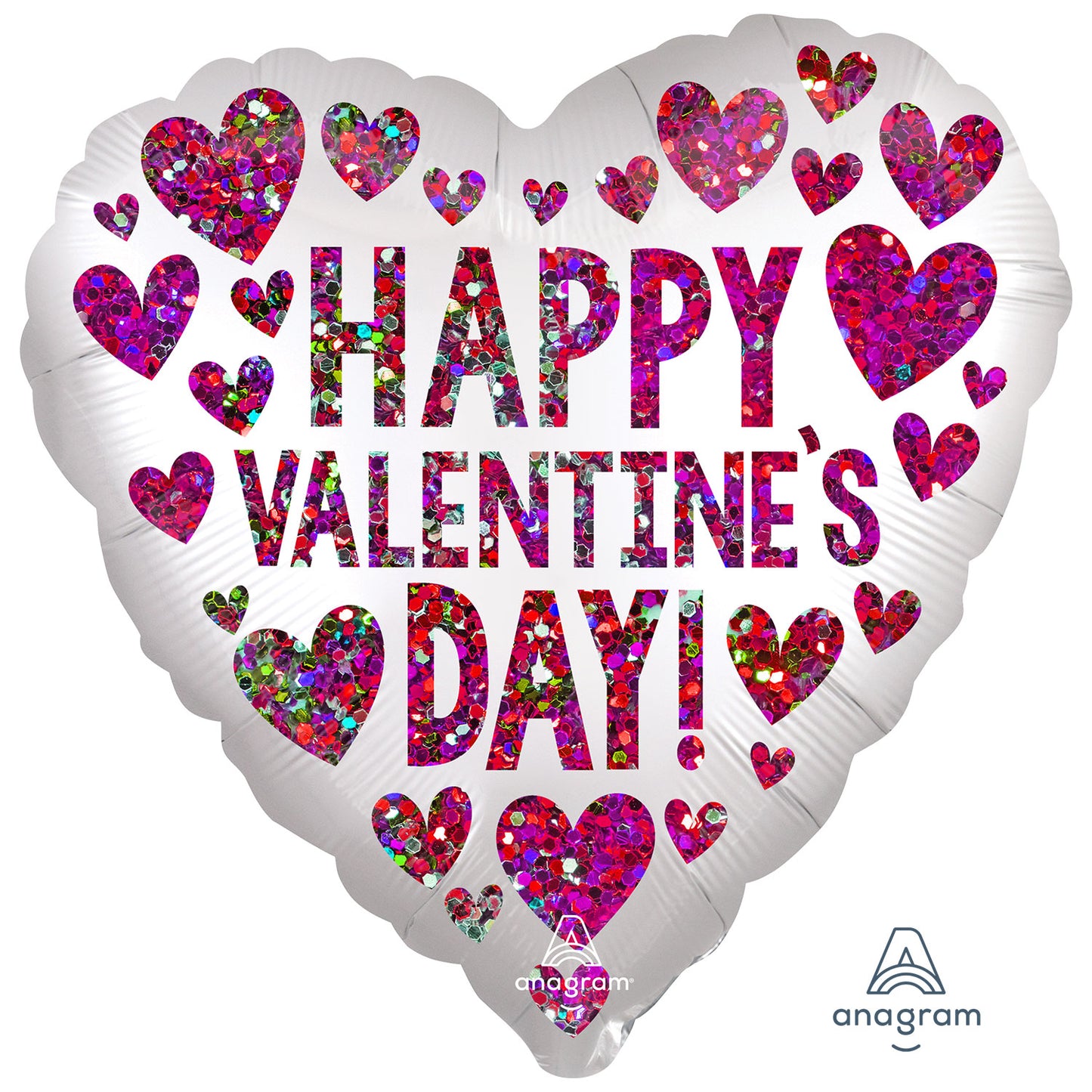 4226801 IP X5 - Happy Valentine's Day Sequins Satin Luxe Standard HX Foil Balloons S40 - 5 PC