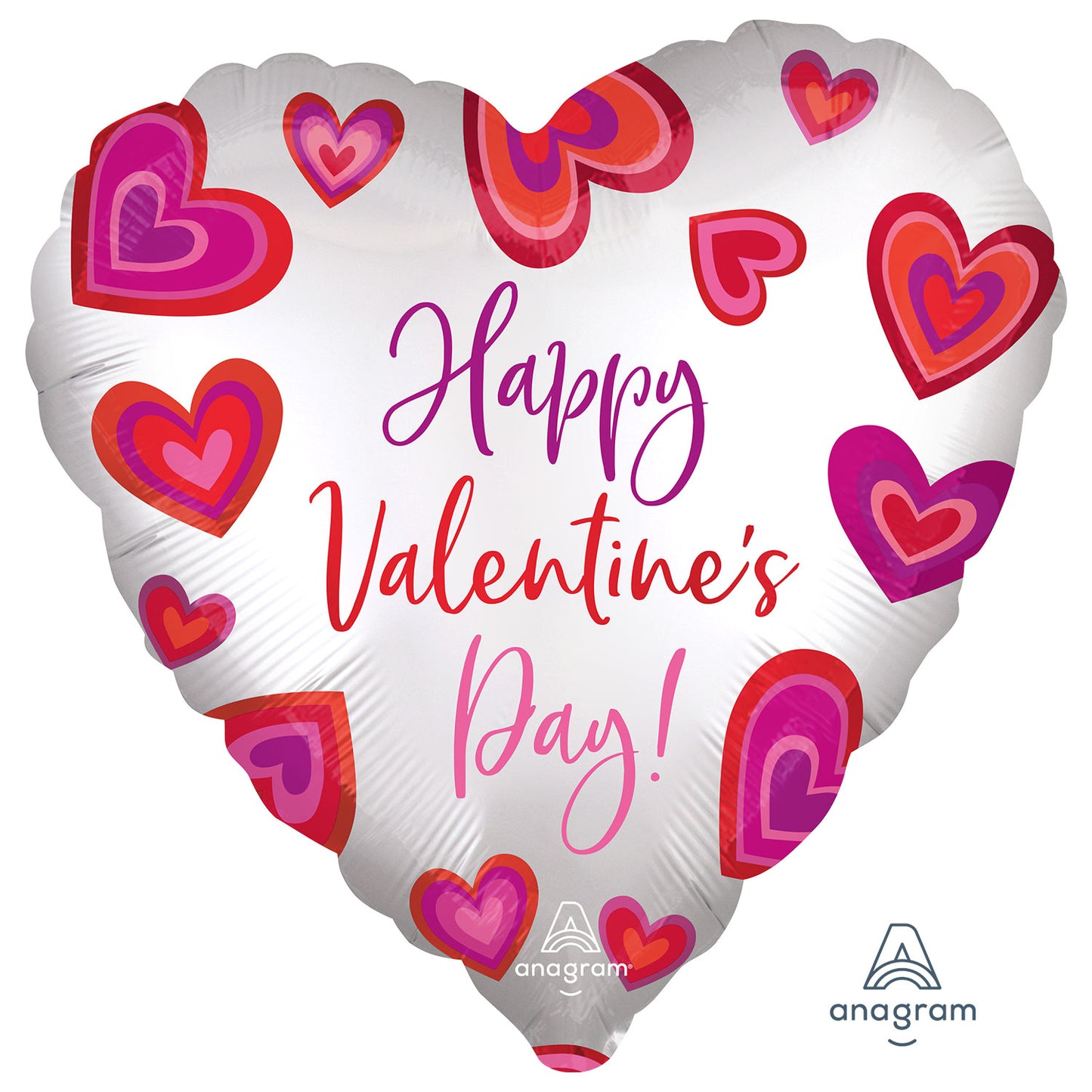 4227601 IP X5 - Happy Valentine's Day Floating Hearts Satin Luxe Standard HX Foil Balloons S40 - 5 PC