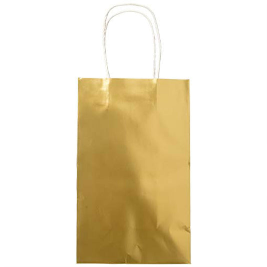 Metallic Silver Paper Loot Bags - 6 PKG/8