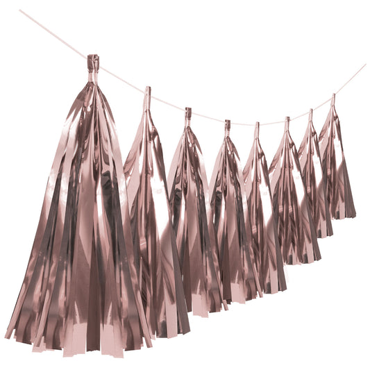 9911622 IP X6 - Metallic Rose Gold Tassel Garlands 6m - 6 PC