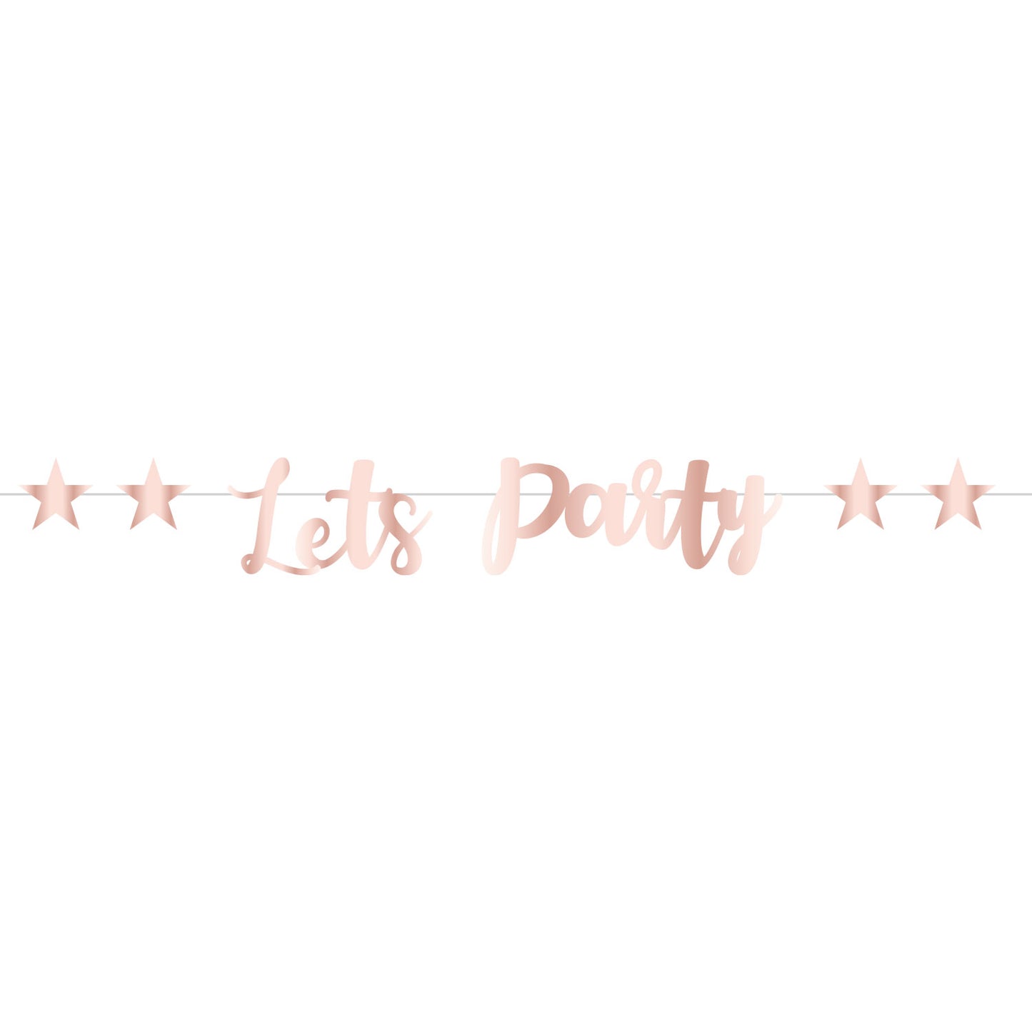9911624 IP X6 - Metallic Rose Gold Let's Party Letter Banners 1.8m - 6 PC