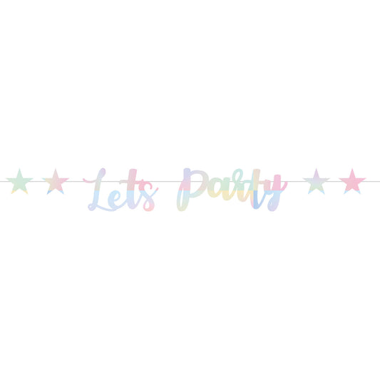 9911625 IP X6 - Iridescent Let's Party Banners 1.8m - 6 PC