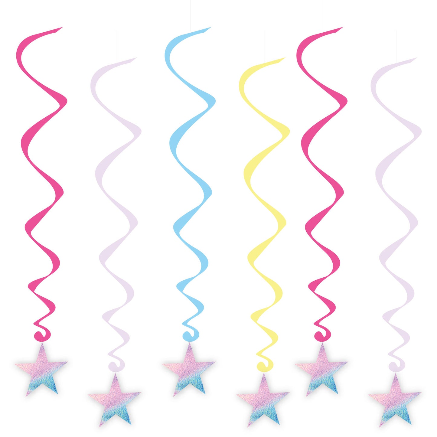 9909072 IP X6 - Girls Rule Swirl Paper Decorations - 6 PKG/6