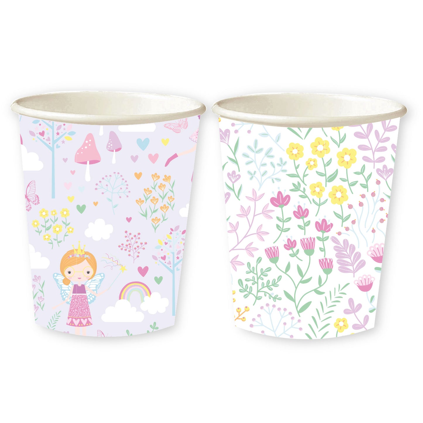 9909075 IP X6 - Fairy Princess Mixed Paper Cups 250ml - 6 PKG/8
