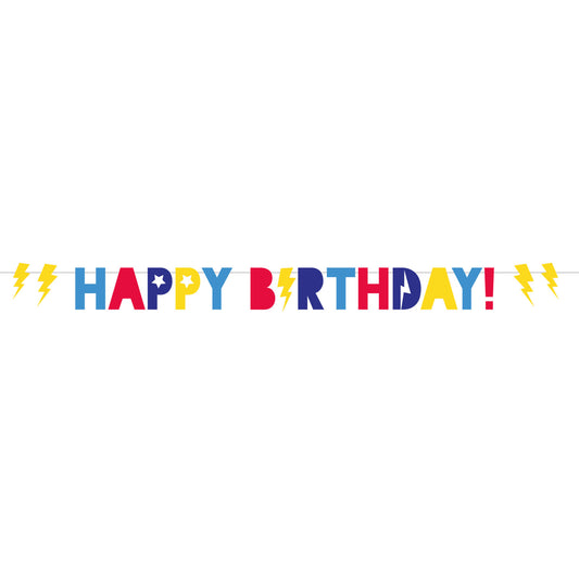 9909092 IP X6 - Superhero Happy Birthday Letter Banners 2.5m - 6 PC