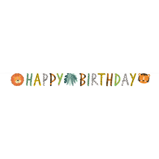 9909353 IP X6 - Get Wild Happy Birthday Letter Banners 1.8m x 15cm - 6 PC
