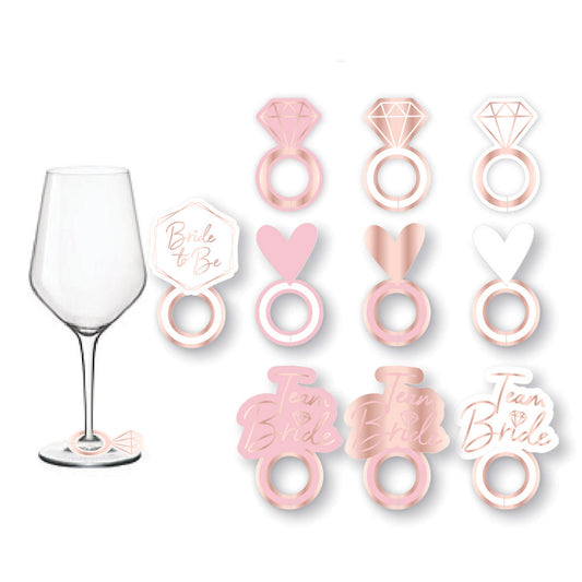 Team Bride Prosecco Glass Markers - 6 PKG/8