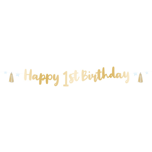 9910304 IP X6 - 1st Birthday Pink Letter Banners 1.8m - 6 PC