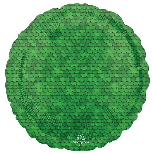 4219601 IP X5 - Forest Green Sequins Standard HX Foil Balloons S15 - 5 PC