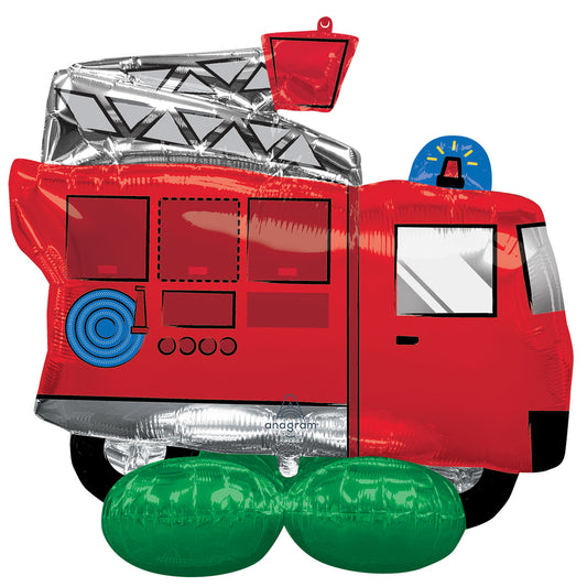 4280811 IP X3 - Fire Truck AirLoonz Foil Balloons 38"/96cm w x 50"/127cm h P70 - 3 PC