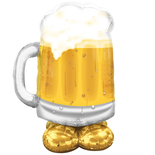 4237411 IP X3 - Big Beer Mug Airloonz Foil Balloons 31"/78cm w x 49"/124cm h P70 - 3 PC