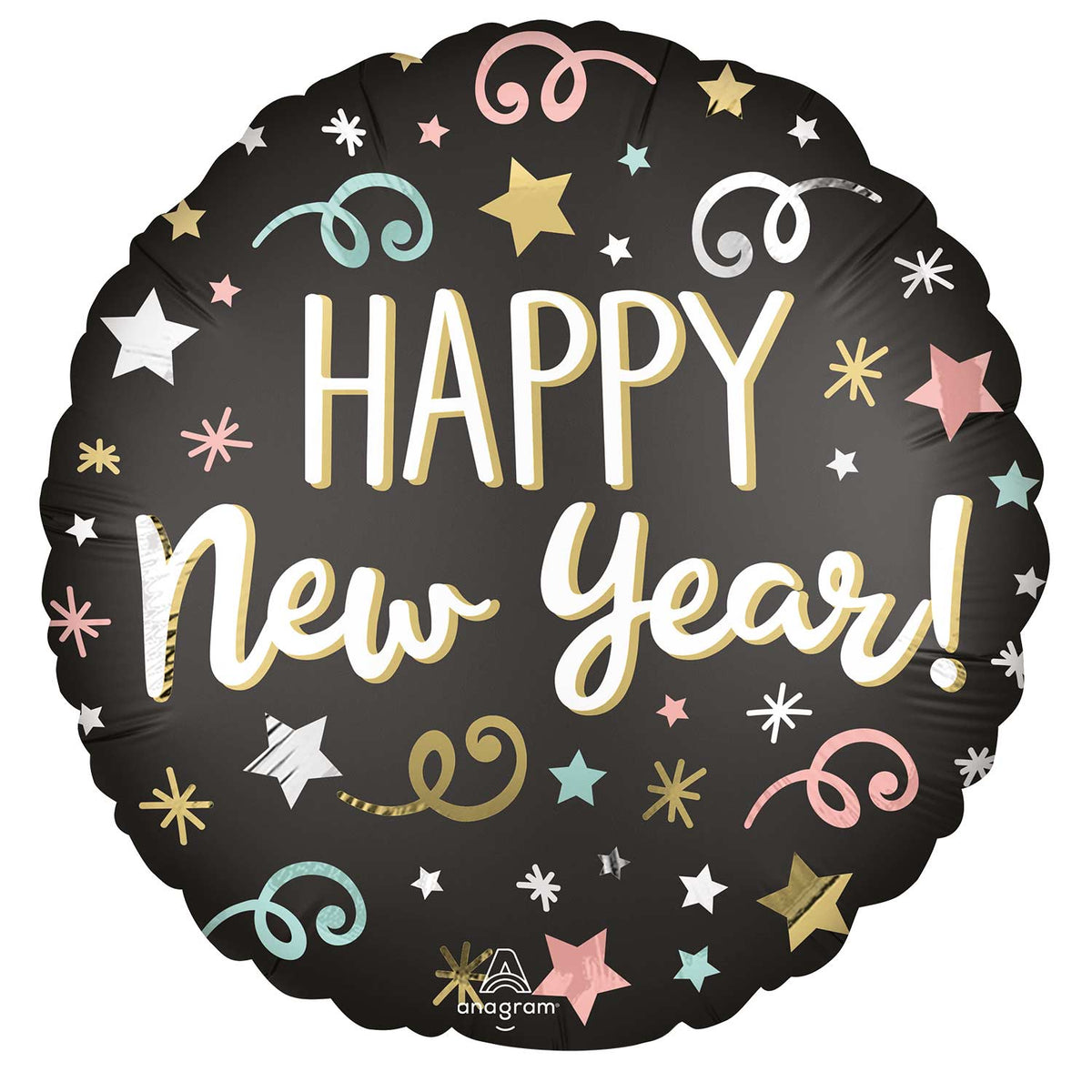 4336501 IP X5 - Confetti New Year Satin Standard XL Foil Balloons S40 - 5 PC