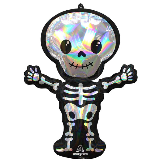 4315401 IP X5 - Iridescent Skeleton SuperShape Foil Balloons 26"/66cm w x 34"/86cm h P40 - 5 PC