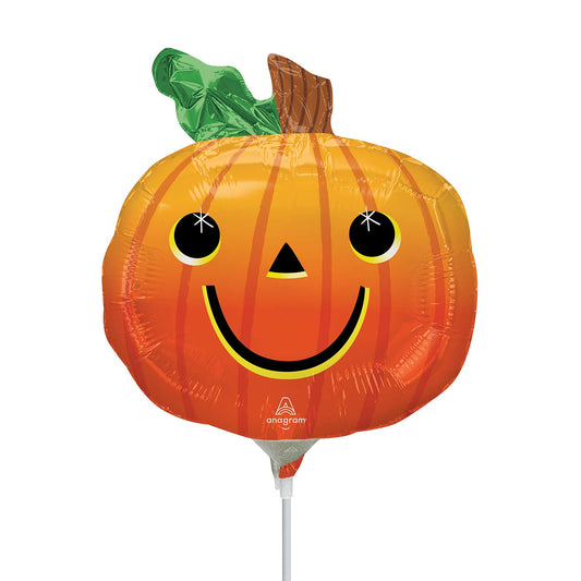4316102 IP X5 - Smiley Pumpkin MiniShape Uninflated Foil Balloons A30 - 5 PC